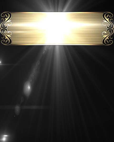 Black background with golden plate and gold trim