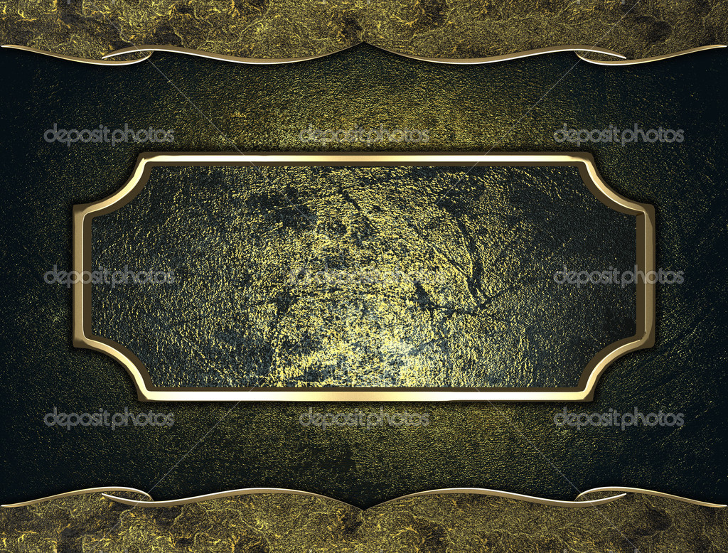 Old iron background with antique iron edges with vintage nameplate