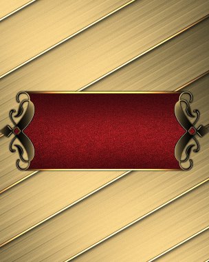 Altın dokulu kırmızı plaka ve altın trim ve örgülü