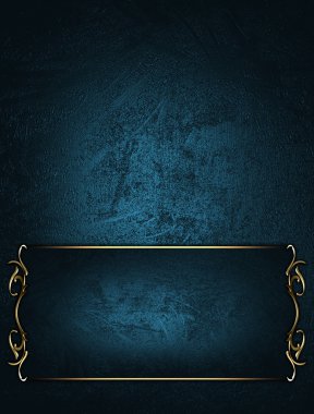 Mavi dokulu mavi plaka ve gold süsleme ve