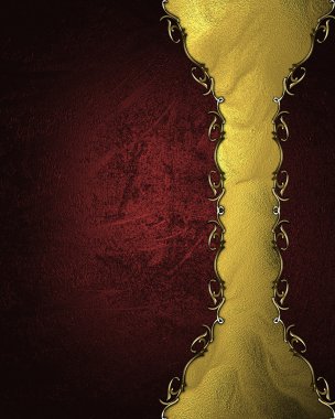 soyut kırmızı doku altın tabela ve çiçek edge ile