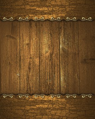 güzel ahşap arka plan ile ahşap altın kenarlı trim