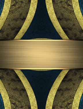 arka plan sarı ve mavi çizgili bir altın plaka