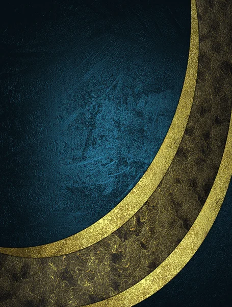 抽象的なブルーとゴールドのテクスチャ分離金色のリボン — ストック写真