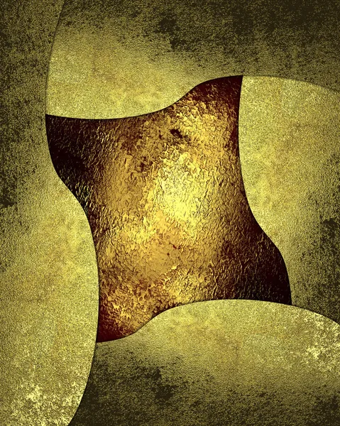 Hintergrund mit goldenem Grunge mit abstrakter roter Textur in der Mitte — Stockfoto