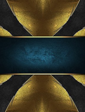 Sarı altın trim kenarlı bir haç şeklinde siyah arka plan