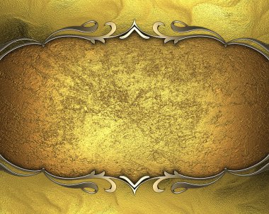 bir altın plaka ve güzel bir trim altın arka plan