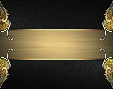 güzel siyah dokulu altın kenarları ve altın plaka ve