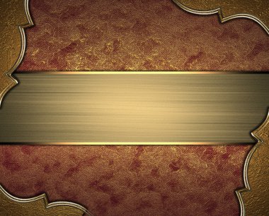 kırmızı arka plan ile altın altın köşeler ile trim