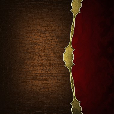 kahverengi doku ve desenli Altın çizgili kırmızı doku