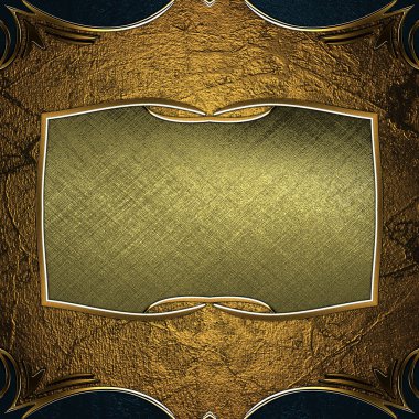 Altın trim ile siyah kenarlar ve bir tabak altın doku