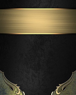 altın plaka ile sarı köşeleri siyah arka plan