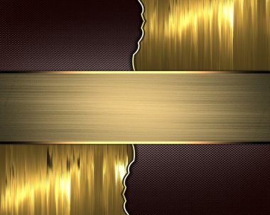 kahverengi doku altın ekler ve bir altın plaka ile