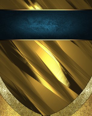 altın arka plan sarı kenarlar ve mavi plaka