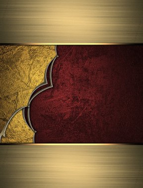 Altın kenarları kırmızı ve sarı arka plan