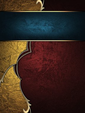 Kırmızı ve sarı arka plan mavi tabela ile