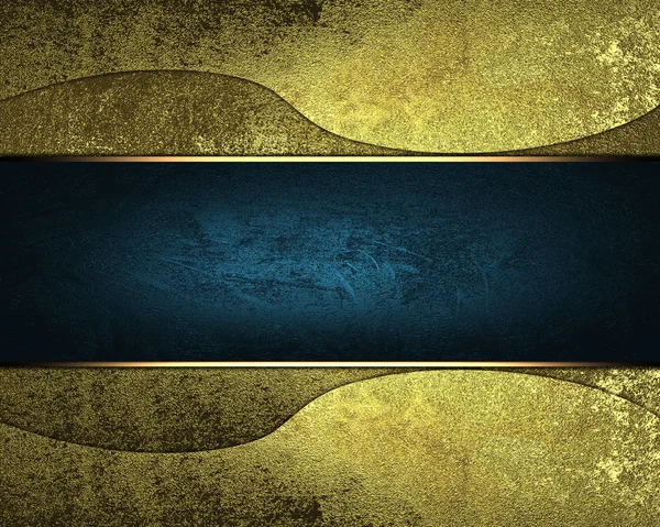 Abstrakt guld textur med blå namnskylt — Stockfoto
