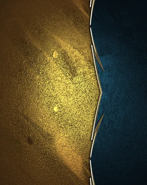 ゴールドのテクスチャとゴールド トリムと抽象の青いテクスチャ — ストック写真
