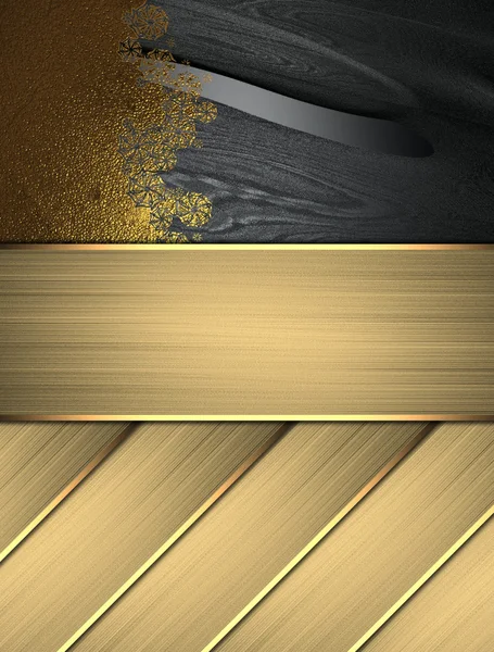 Background of gold stripes and black texture pattern — Stock Photo, Image