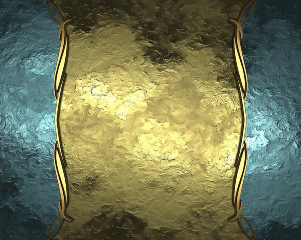Goldener Hintergrund mit blauem Rand mit goldenem Rand — Stockfoto