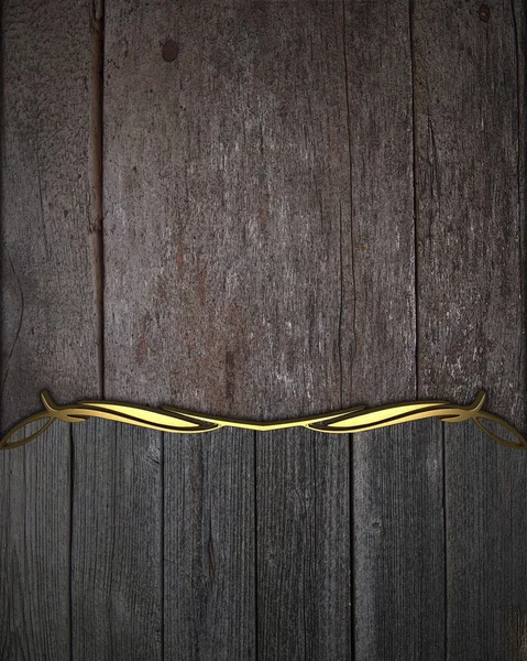 金のトリムとの一流板が付いての木製の背景 — ストック写真