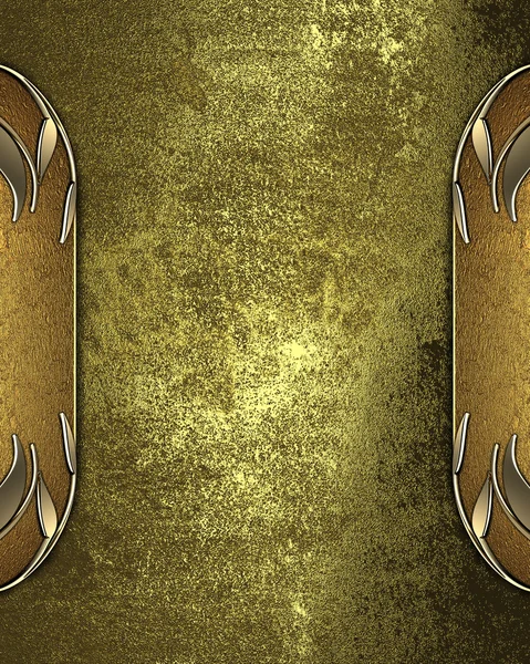 Глиняный золотой фон с золотой окантовкой и золотым триммом — стоковое фото
