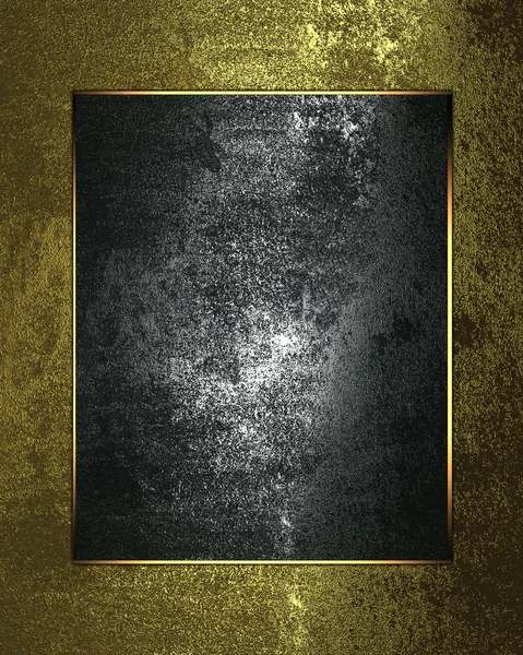 Goldener Grunge-Hintergrund mit Metall-Namensschild mit Goldbesatz — Stockfoto
