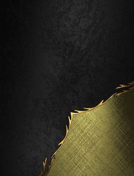 Black background with an abstract gold angle with beautiful finish — Stock Photo, Image