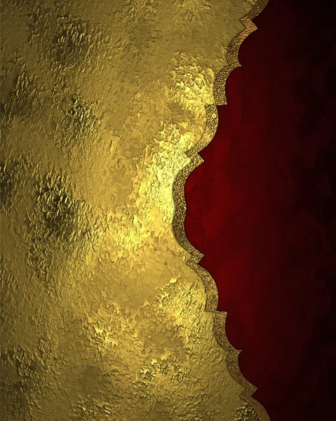 Ontwerpsjabloon - gouden abstracte textuur met rode rand — Stockfoto