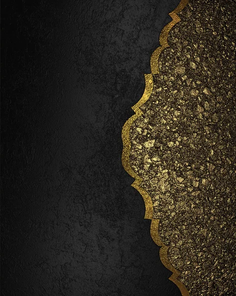 Plantilla de diseño - Textura abstracta negra con borde dorado —  Fotos de Stock