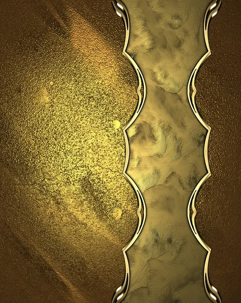 골드 골드 플레이트와 아름 다운 황금 배경 트림. 디자인 서식 파일 — 스톡 사진