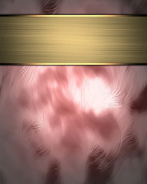 Abstract pink background with a plate with golden trim. — Stock Photo, Image