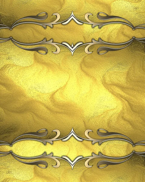 Plantilla de diseño Fondo amarillo abstracto con adornos de oro recorte de oro . — Foto de Stock