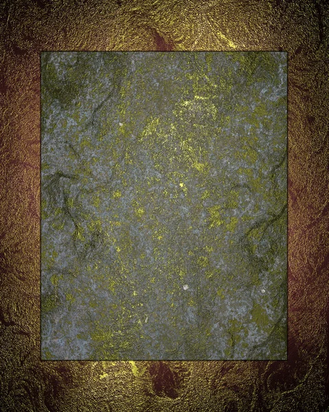 Abstracte grunge gouden textuur met grijze naamplaatje. — Stockfoto