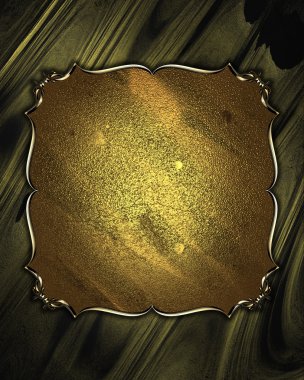 bir altın plaka altın dalgalı arka. tasarım şablonu.