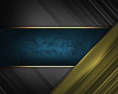 Mavi plaka ile köşelerdeki Altın plakalı siyah doku.