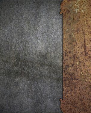 bir duvara paslı metal plaka. tasarım şablonu.