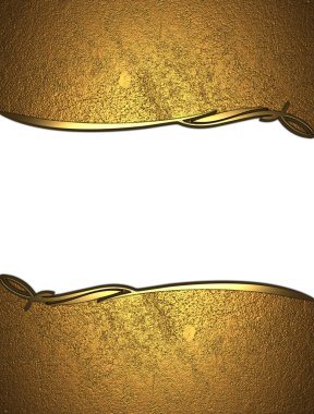 beyaz izole altın süslü kenarları altın tabela