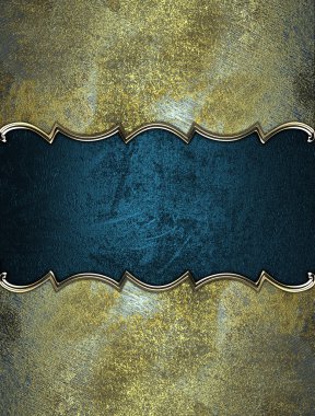 eski püskü zemin üzerine altın süslü kenarları mavi isim levhası