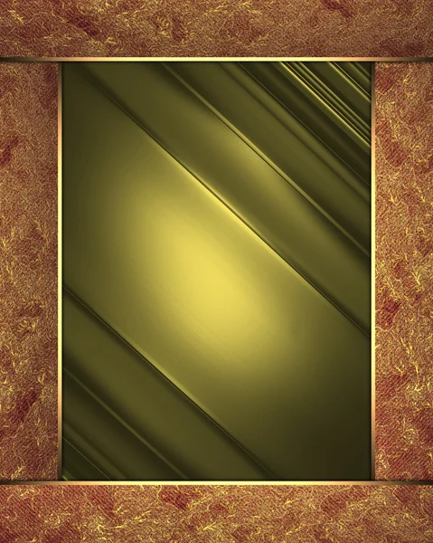 Elegant guld bakgrund med en röd grunge ram. — Stockfoto