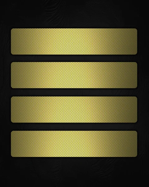 Шаблон для дизайна. Черный элегантный фон с золотыми кнопками — стоковое фото