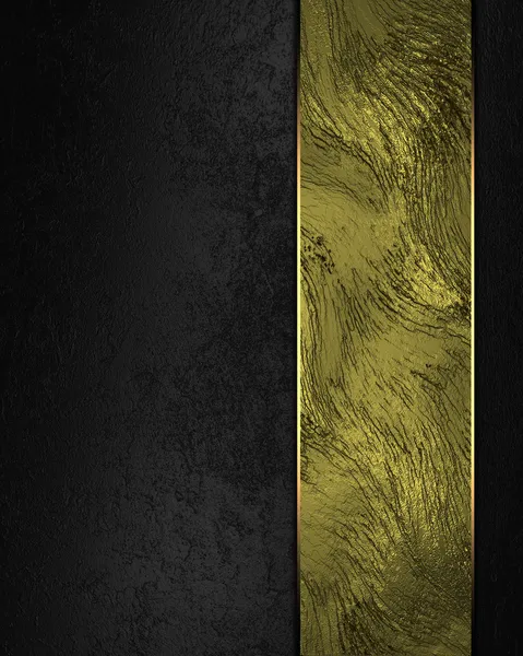 Elegant black background with gold plate. Design element. Template design — Stock Photo, Image
