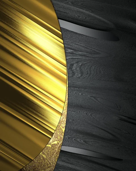 Черный фон с элегантной золотой пластиной . — стоковое фото