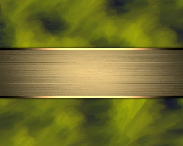 テキストのゴールド リボン付き黒と緑の背景 — ストック写真