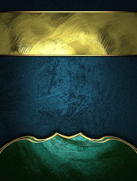 Голубая текстура с зелеными краями и золотой отделкой — стоковое фото
