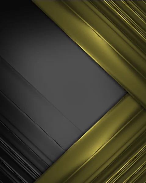 Black texture with gold ribbons on the corners — Stock Photo, Image