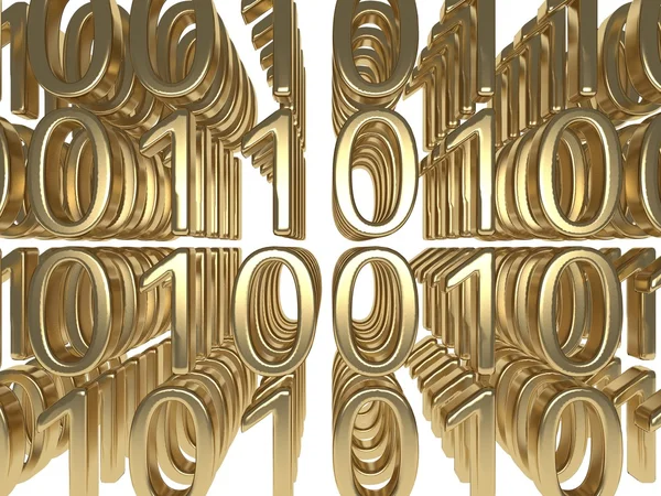 Gouden binaire code — Stockfoto