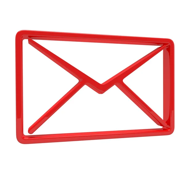 Krásná červená ikona pošta — Stock fotografie