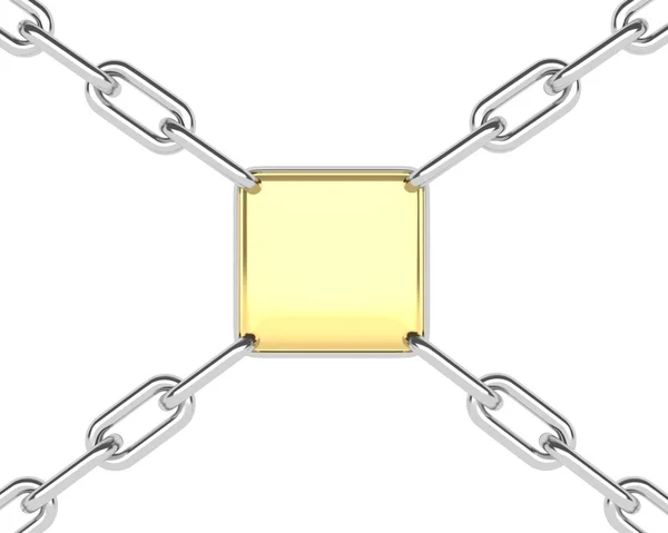 Signo de oro en cadena . —  Fotos de Stock