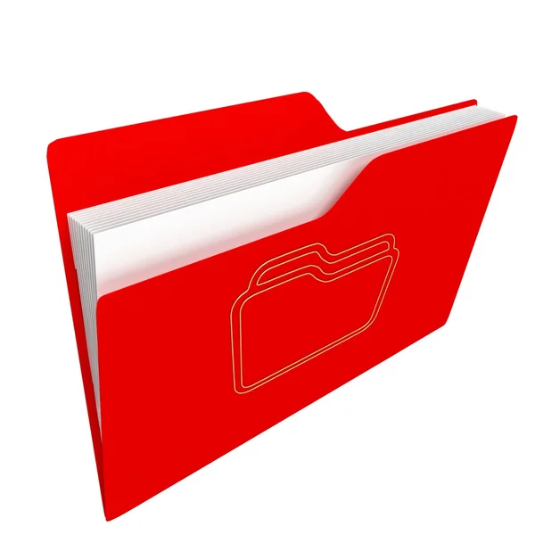 Illustration 3d de l'icône du dossier rouge sur fond blanc — Photo